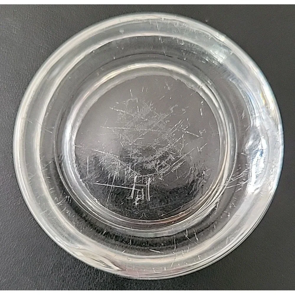 4 Vintage Hazel Atlas Clear Glass Casters Coasters Furniture Feet Protector